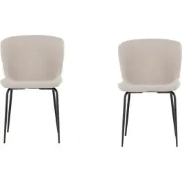 Esszimmerstuhl Modesto Venture Design - Bouclé Stoff, Stahl, Beige, 54x80x48 cm Kostenloser Rückversand