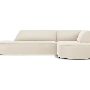 CXL by Christian Lacroix - 4-Sitzer Ecksofa rechts "Charles" Sitzer aus Samt beige - 273x180x69cm Abverkauf
