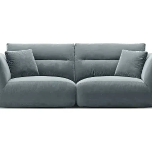 Ausverkauf CXL by Christian Lacroix - 3-Sitzer modulares Sofa "Maurie" aus Samt blaugrau - 224x107x90cm