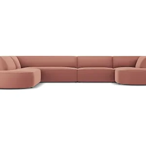 CXL by Christian Lacroix - 7-Sitzer Panoramasofa links "Charles" Sitzer aus Samt rosa - 366x273x69cm Online Kaufen