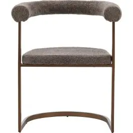 Esszimmerstuhl Morning Venture Design - Stahl/Bouclé - 54x75x65 cm - Braun/Grau Preis Gesenkt