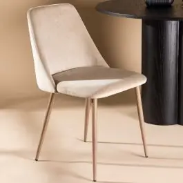 Aktuell Esszimmerstuhl Night Venture Design - Samt Beige - 56x83x48 cm