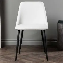 Super-Preis Esszimmerstuhl Night Venture Design – Stahl/PU – 56x83x48 cm – Weiß/Schwarz