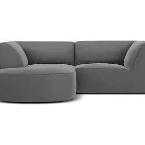 CXL by Christian Lacroix - 3-Sitzer Ecksofa links "Charles" Sitzer aus Samt dunkelgrau - 186x180x69cm Kostenfreie Lieferung