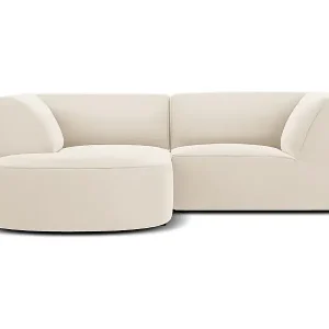 CXL by Christian Lacroix - 3-Sitzer Ecksofa links "Charles" Sitzer aus Samt beige - 186x180x69cm Sonderaktion