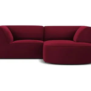 Preisknaller CXL by Christian Lacroix - 3-Sitzer Ecksofa rechts "Charles" Sitzer aus Samt rot - 186x180x69cm