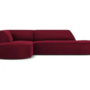 Geprüft CXL by Christian Lacroix - 4-Sitzer Ecksofa links "Charles" Sitzer aus Samt rot - 273x180x69cm