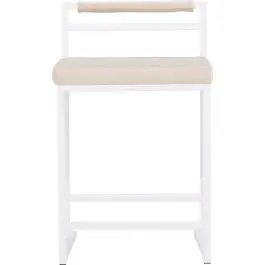 Barhocker Opelika Venture Design - Beige Velours - 41x80x45 cm Preiswert