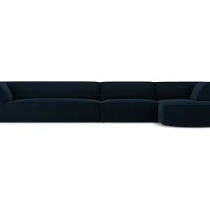 CXL by Christian Lacroix - 5-Sitzer Ecksofa rechts "Charles" Sitzer aus Samt dunkelblau - 366x180x69cm Preis Gesenkt