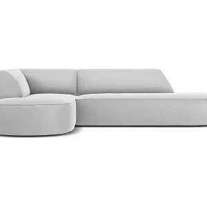 CXL by Christian Lacroix - 4-Sitzer Ecksofa links "Charles" Sitzer aus Samt hellgrau - 273x180x69cm Abverkauf