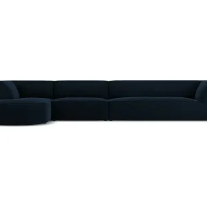 CXL by Christian Lacroix - 5-Sitzer Ecksofa links "Charles" Sitzer aus Samt dunkelblau - 366x180x69cm Solange Der Vorrat Reicht