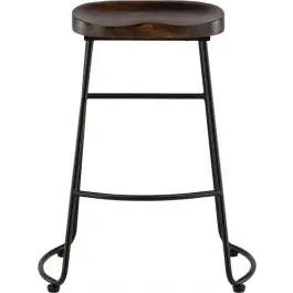 Online Kaufen Barhocker Ozark Venture Design - Stahl & Walnussholz - 41x74x48cm - Schwarz