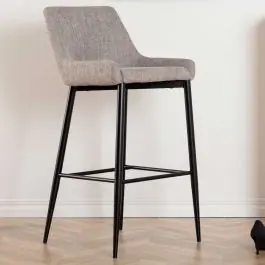 Barhocker Plaza Venture Design - Beiger Polyesterleinenstoff - 53x105x48cm Expressversand