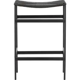 Barhocker Polly Venture Design - Schwarzes Seil - 40x66x45 cm - Schwarz Günstig