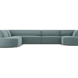 CXL by Christian Lacroix - 7-Sitzer Panoramasofa links "Charles" Sitzer aus Samt minze - 366x273x69cm Rabatt