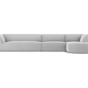 CXL by Christian Lacroix - 5-Sitzer Ecksofa rechts "Charles" Sitzer aus Samt hellgrau - 366x180x69cm Rabatt