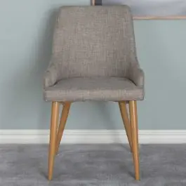 Esszimmerstuhl Plaza Venture Design - Polyester-Leinen - 58x86x49 cm - Grau Finale Aktion