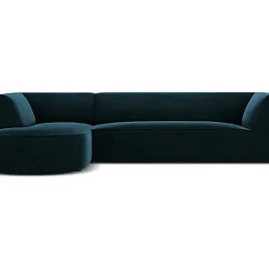 CXL by Christian Lacroix - 4-Sitzer Ecksofa links "Charles" Sitzer aus Samt petrol - 273x180x69cm Angebot