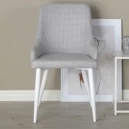 Esszimmerstuhl Plaza Venture Design - Hellgrau - 58x86x49 cm Online Kaufen