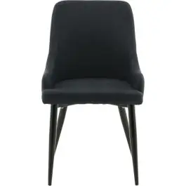 Esszimmerstuhl Plaza Venture Design - Schwarzer Stoff - 58x86x49 cm Garantierte Lieferung