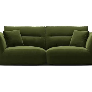 Mega-Angebot CXL by Christian Lacroix - 3-Sitzer modulares Sofa "Maurie" aus Samt armeegrün - 224x107x90cm