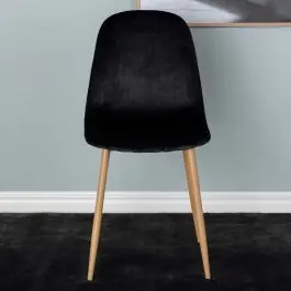 Esszimmerstuhl Polar Venture Design – schwarzer Samt, Beine Eichenoptik – 53x88x46 cm Sonderangebot