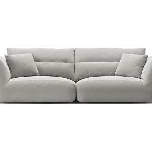 Neue Ware CXL by Christian Lacroix - 4-Sitzer modulares Sofa "Maurie" aus Chenille-Stoff hellgrau - 264x107x90cm