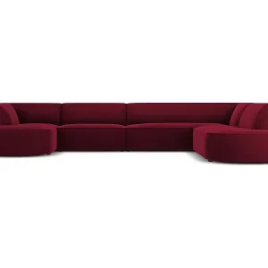 CXL by Christian Lacroix - 7-Sitzer Panoramasofa rechts "Charles" Sitzer aus Samt rot - 366x273x69cm Bestpreis