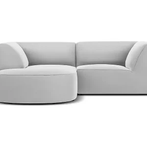 Direkt Vom Hersteller CXL by Christian Lacroix - 3-Sitzer Ecksofa links "Charles" Sitzer aus Samt hellgrau - 186x180x69cm