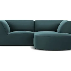 Versand Am Gleichen Tag CXL by Christian Lacroix - 3-Sitzer Ecksofa rechts "Charles" Sitzer aus Samt blau - 186x180x69cm