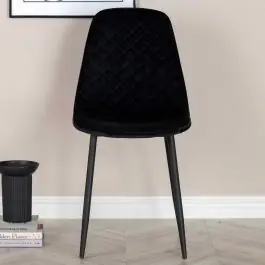 Esszimmerstuhl Polar Diamond Venture Design - Samt Schwarz - 53x88x46 cm Sichere Zahlung