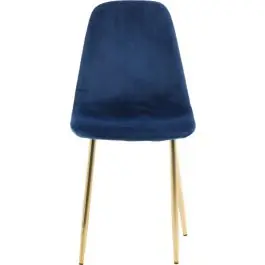 Esszimmerstuhl Polar Venture Design Blau Samt - 53x88x46 cm - Messing Beine Billig