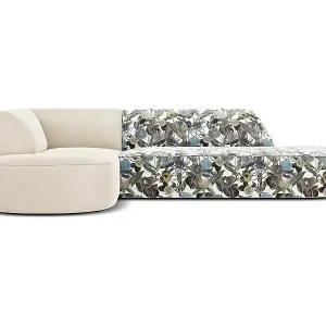 CXL by Christian Lacroix - 4-Sitzer Ecksofa links "Charles" Sitzer aus Samt blaues gartenmotiv - 273x180x69cm Kostenfreie Lieferung