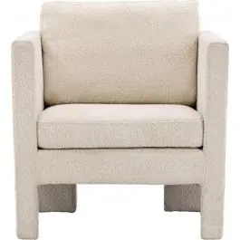 Günstig Sessel Ragusa Venture Design – Weiß – Bouclé Stoff – 74x87x80 cm