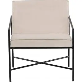 Heißes Angebot Einzelsofa Rakel Venture Design - Beige Velours - 72x78x65 cm