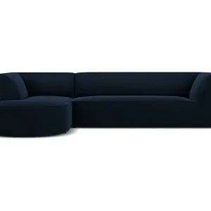 Letzte Chance CXL by Christian Lacroix - 4-Sitzer Ecksofa links "Charles" Sitzer aus Samt dunkelblau - 273x180x69cm