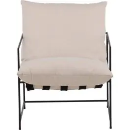 Kostenfreie Lieferung Sessel Sedalia Venture Design - Leinenstoff - 86x86x70 cm - Beige/Schwarz