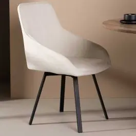 Esszimmerstuhl Rosie Venture Design - Stahl/Beige - 60x88x55 cm Expressversand