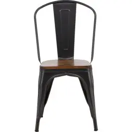 Kostenloser Versand Esszimmerstuhl Tempe Venture Design – Stahl & MDF – 53x85x45 cm – Dunkelgrau/Dunkelbraun