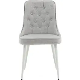 Mega-Angebot Esszimmerstuhl Velvet Deluxe Venture Design - Hellgrauer Polyesterstoff - 66x89x50 cm - Weiß