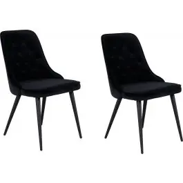 Esszimmerstuhl Velvet Deluxe Venture Design - schwarzer Samt - 66x89x50 cm Sofort Bestellen