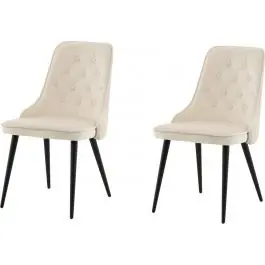 Sofort Bestellen Esszimmerstuhl Velvet Deluxe Venture Design - Beige Samt, 66x89x50 cm