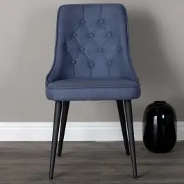 Esszimmerstuhl Velvet Deluxe Venture Design – Blau – Polyester – 66x89x50 cm Neue Kollektion