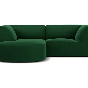 Günstig CXL by Christian Lacroix - 3-Sitzer Ecksofa links "Charles" Sitzer aus Samt grün - 186x180x69cm