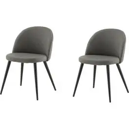 Geprüft Esszimmerstuhl Velvet Venture Design - Grau Mikrofaser - 55x76x50 cm