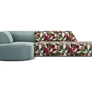 Meistverkauft CXL by Christian Lacroix - 4-Sitzer Ecksofa links "Charles" Sitzer aus Samt rosengarten-motiv - 273x180x69cm