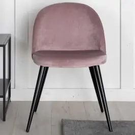 Mega-Angebot Esszimmerstuhl Velvet Venture Design - Altrosa Samt - 55x77x50 cm