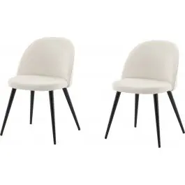 Preisknaller Esszimmerstuhl Velvet Venture Design - Creme Cord, 57x77x50 cm, Schwarz