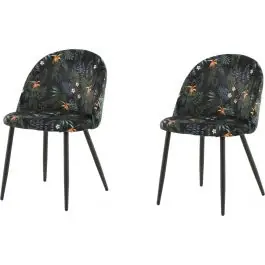 Esszimmerstuhl Velvet Venture Design - Samt floral schwarz - 57x77x50 cm Solange Der Vorrat Reicht