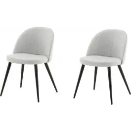 Esszimmerstuhl Velvet von Venture Design - Grau Polyester - 57x77x50 cm Kostenloser Versand